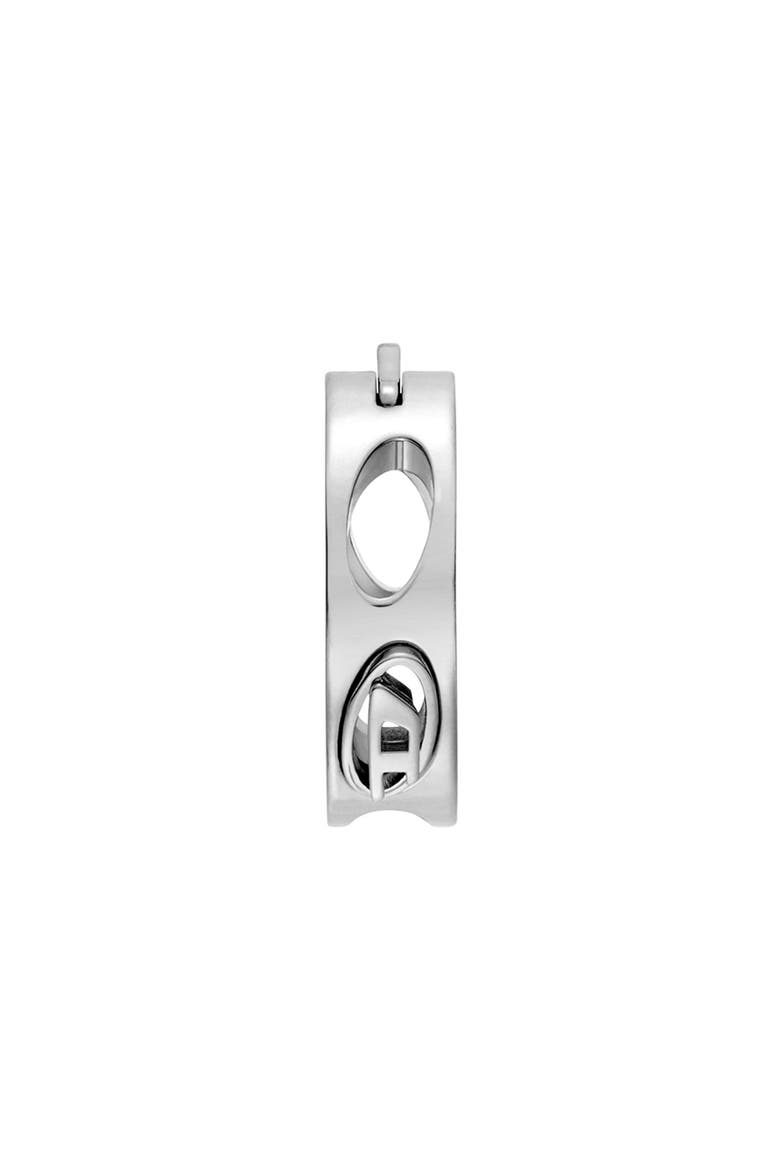 Oval D Logo Single Hoop Earring, Alternate, color, SILVER