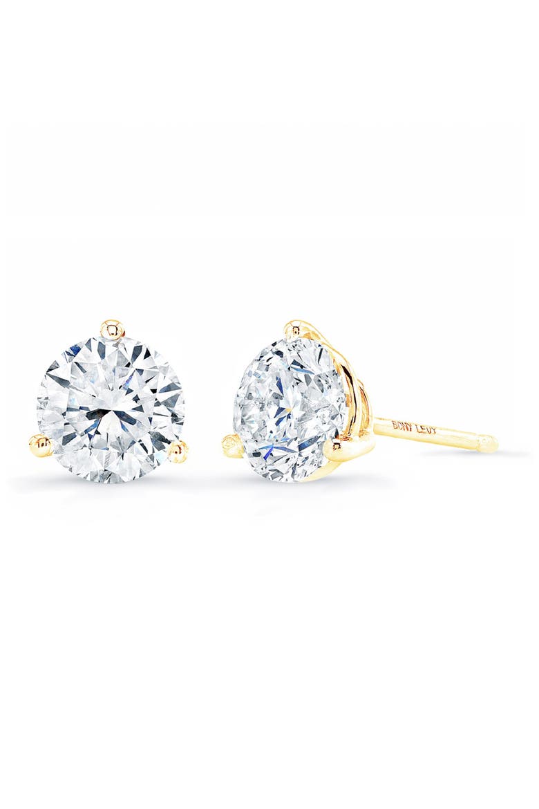 18K Gold Diamond Stud Earrings - 2.50ct.–4ct., Main, color, 18K YELLOW GOLD