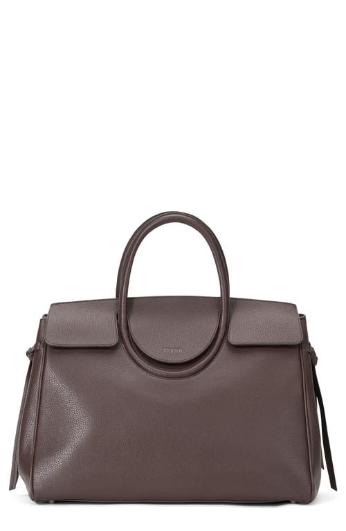 Staud Maude Carryall Leather Tote In Brown