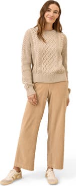 Pact Organic Cotton Cable Knit Crew Sweater