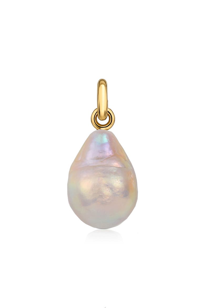 Nura Baroque Pearl Necklace Enhancer, Main, color, YELLOW GOLD