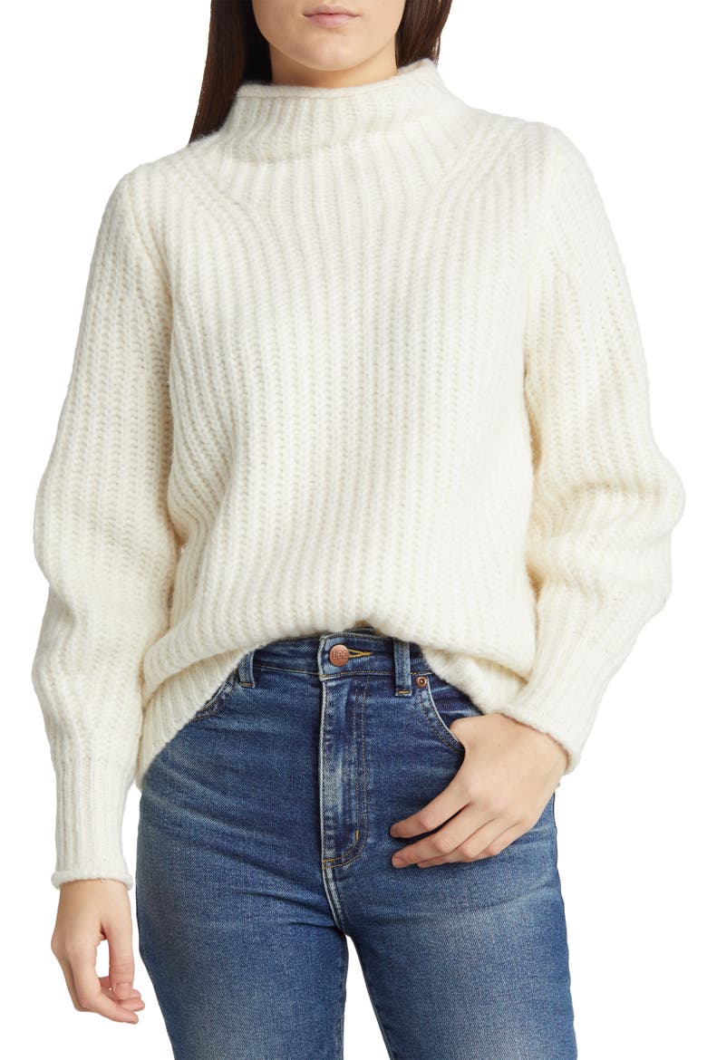 Loretto Funnel Neck Sweater, Main, color, ANTIQUE CREAM