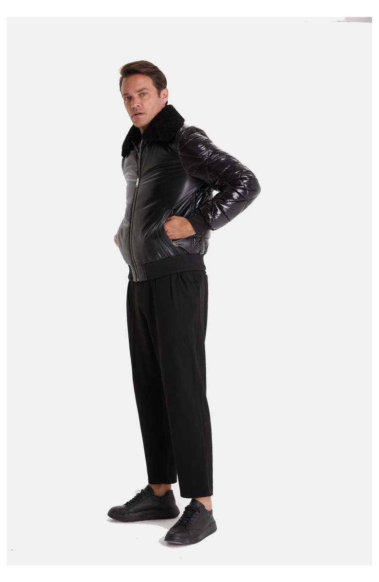 Furniq UK Philip Leather Jacket, Alternate, color, Black