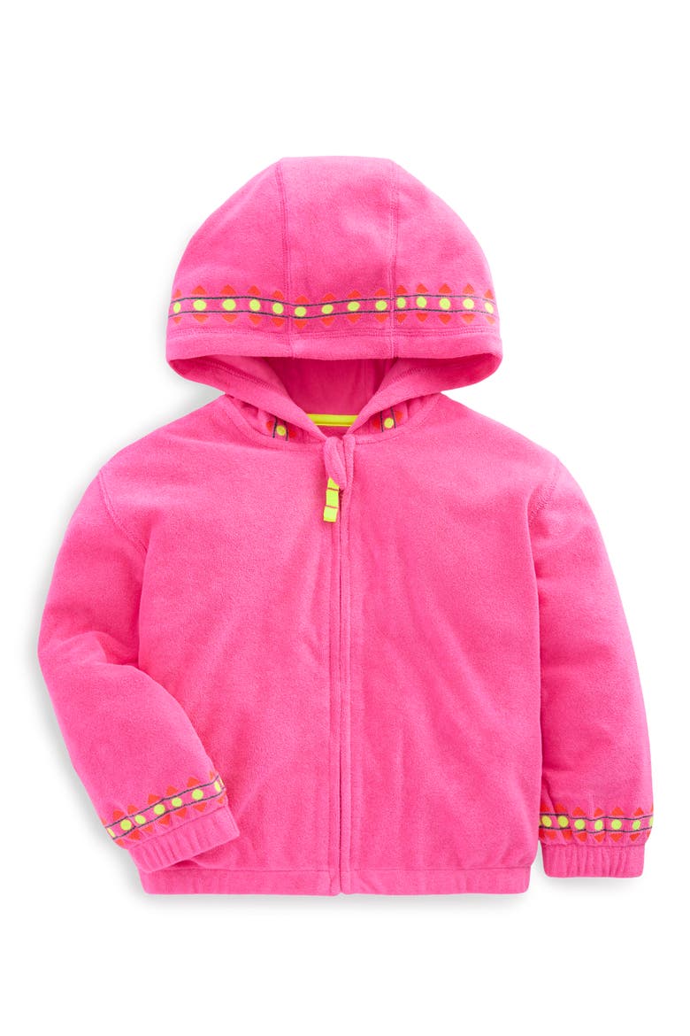 Relaxed Terry Cover-Up Hoodie, Main, color, PINK EMBROIDERED