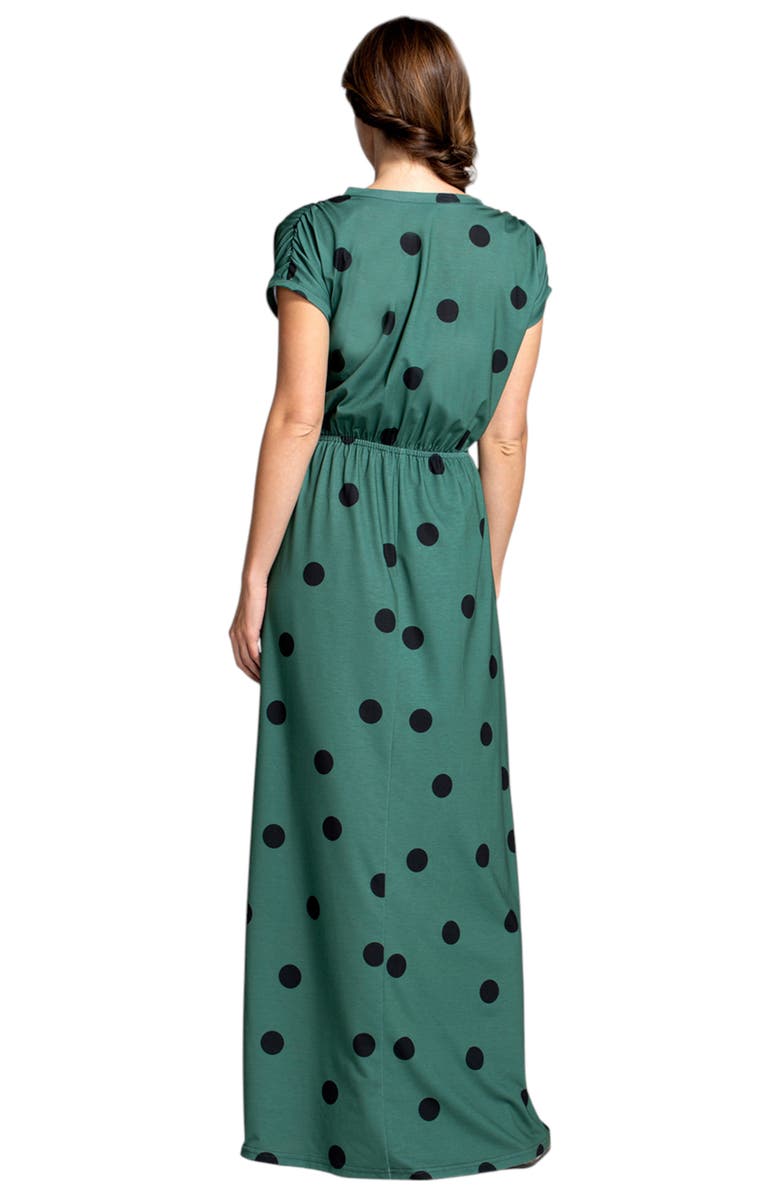 HotSquash London Clothing V-Neck Short Sleeve Maxi Dress, Alternate, color, 