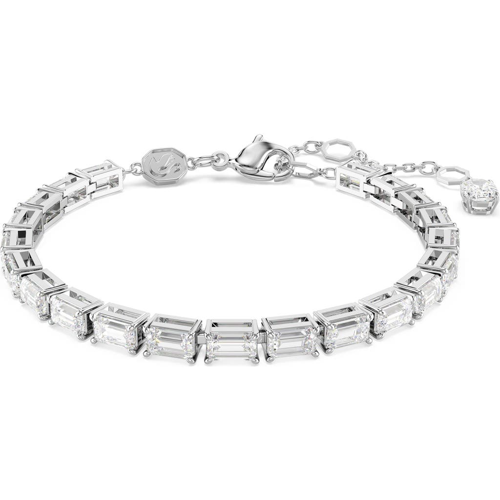 Swarovski Matrix Octagon Crystal Bracelet In White Gold