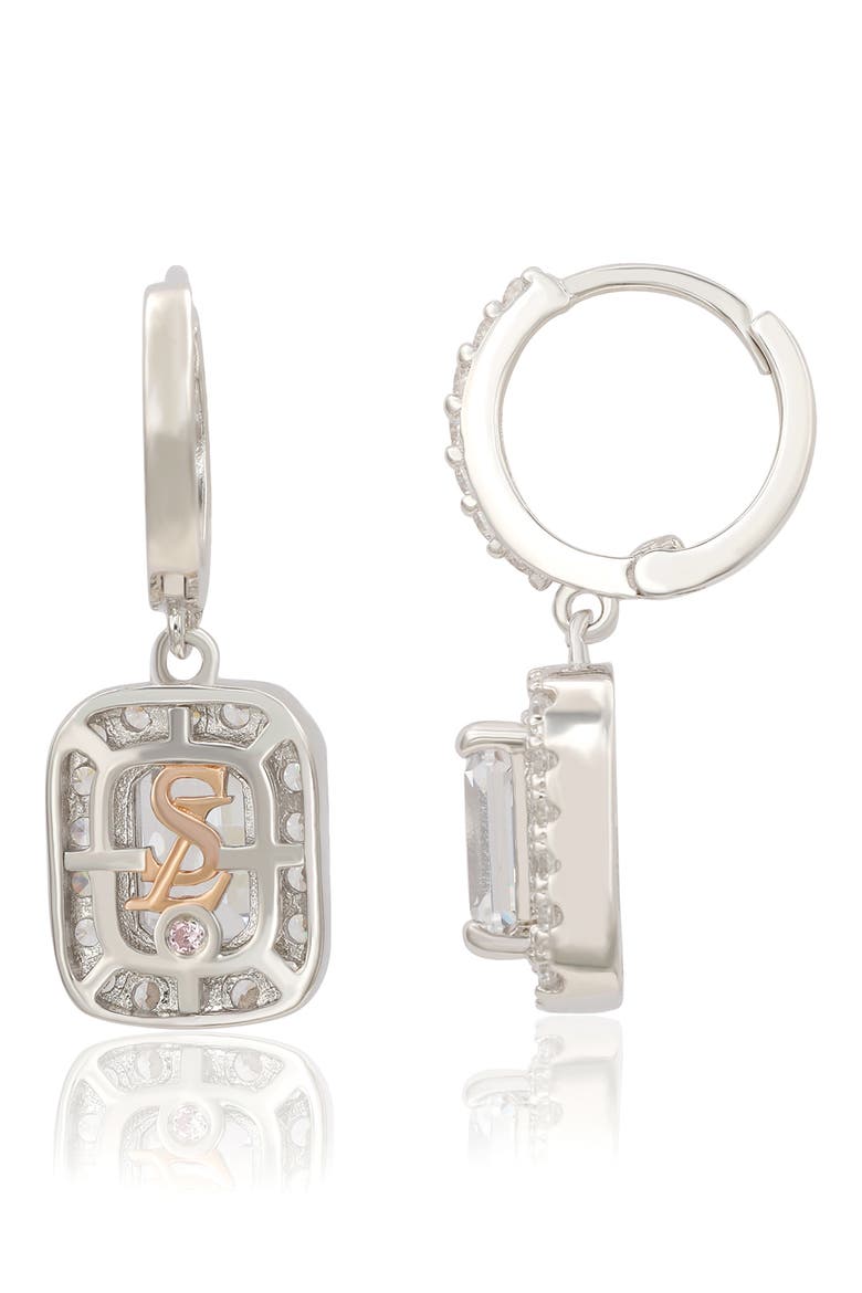 Sterling Silver Cubic Zirconia Drop Earrings, Alternate, color, WHITE