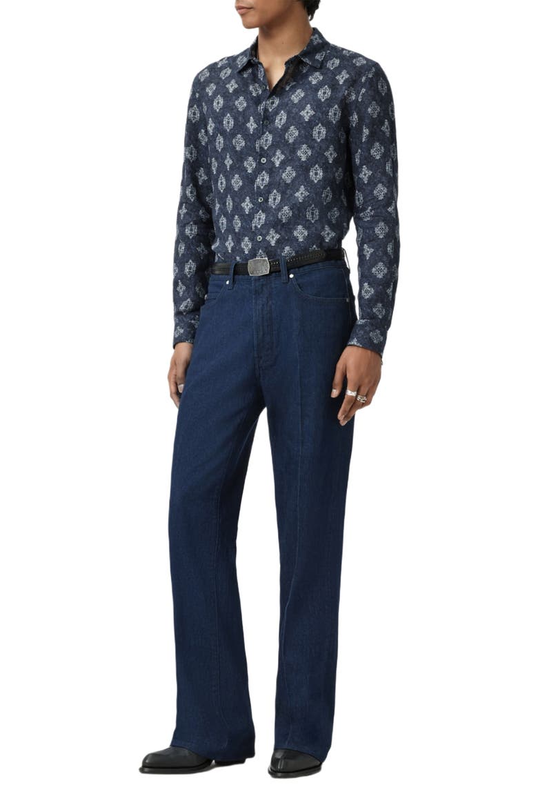 Ross Long Sleeve Linen Button-Up Shirt, Alternate, color, TITANIUM BLUE