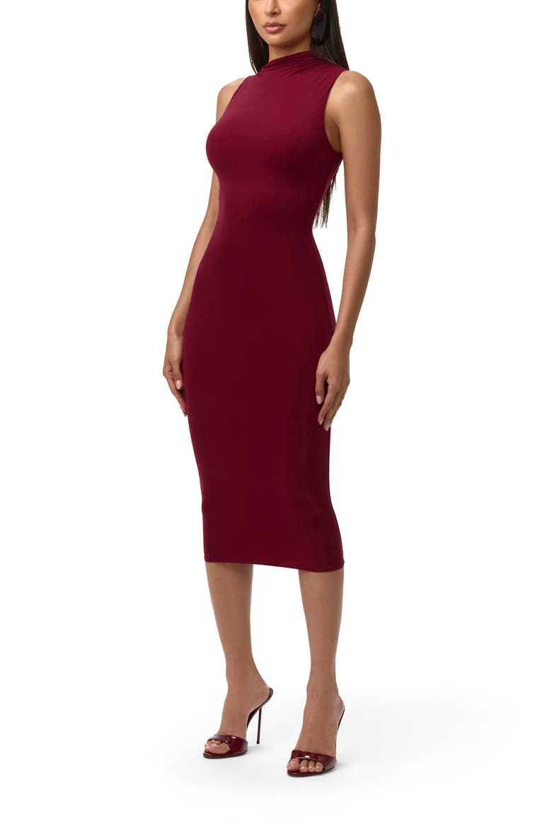 Sleeveless Midi Dress, Alternate, color, SANGRIA