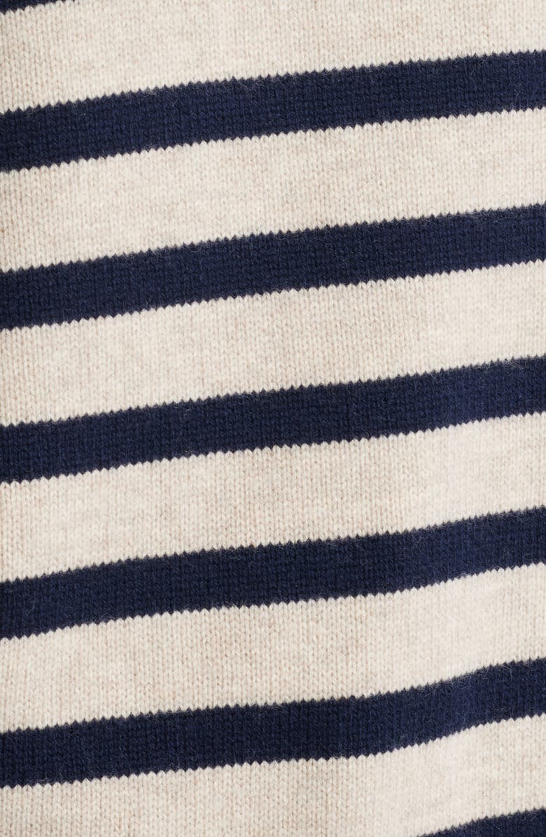 rag & bone Ilaria Stripe Half Zip Wool Pullover, Alternate, color, Oat