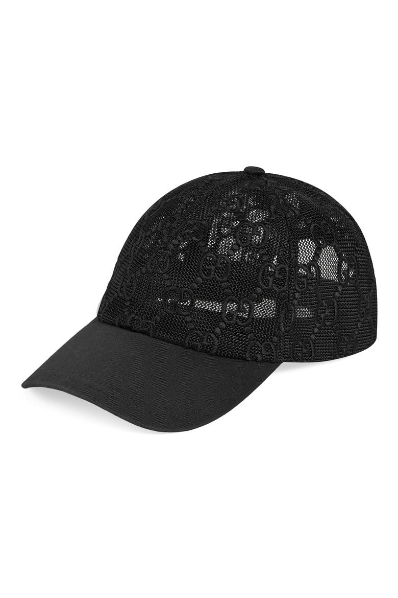 GUCCI 黒メッシュキャップ XS レディース Gucci Shivali GG Mesh Baseball Cap (Women) | Nordstrom