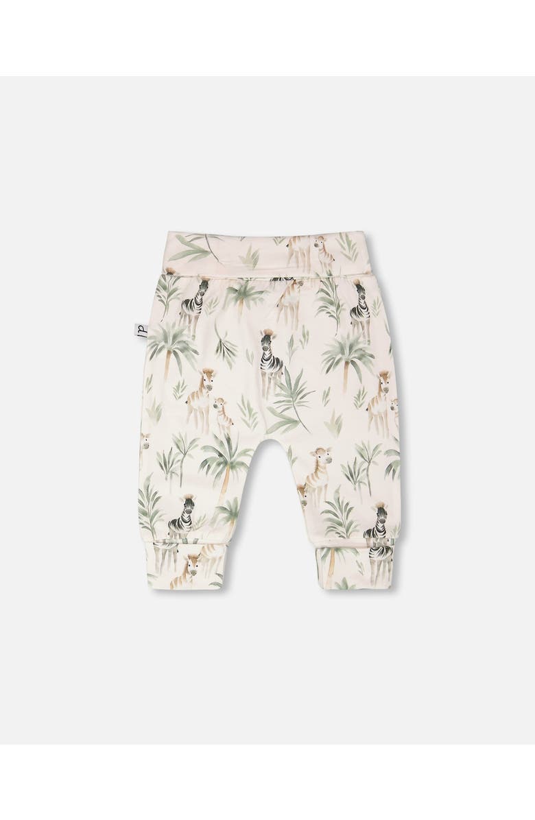 Deux par Deux Organic Cotton Jersey Evolutive Zebra Print Pants, Alternate, color, Beige Zebra Print