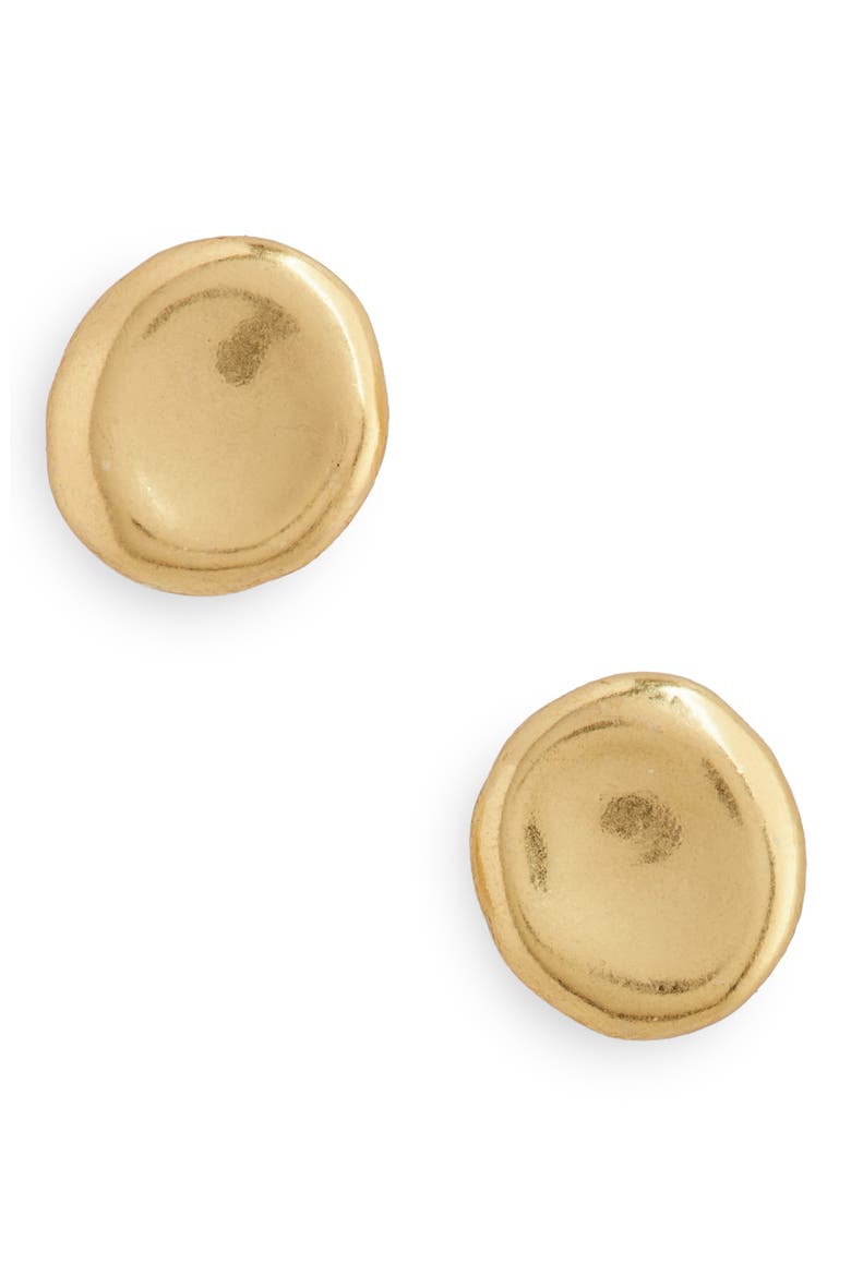 Delicate Coin Stud Earrings, Main, color, VINTAGE GOLD