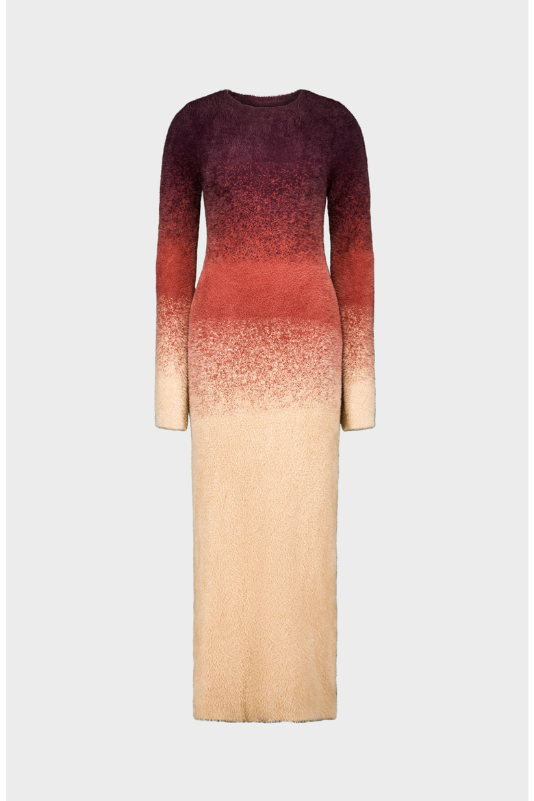 Gradient Knit Dress, Main, color, Burgundy To Peach
