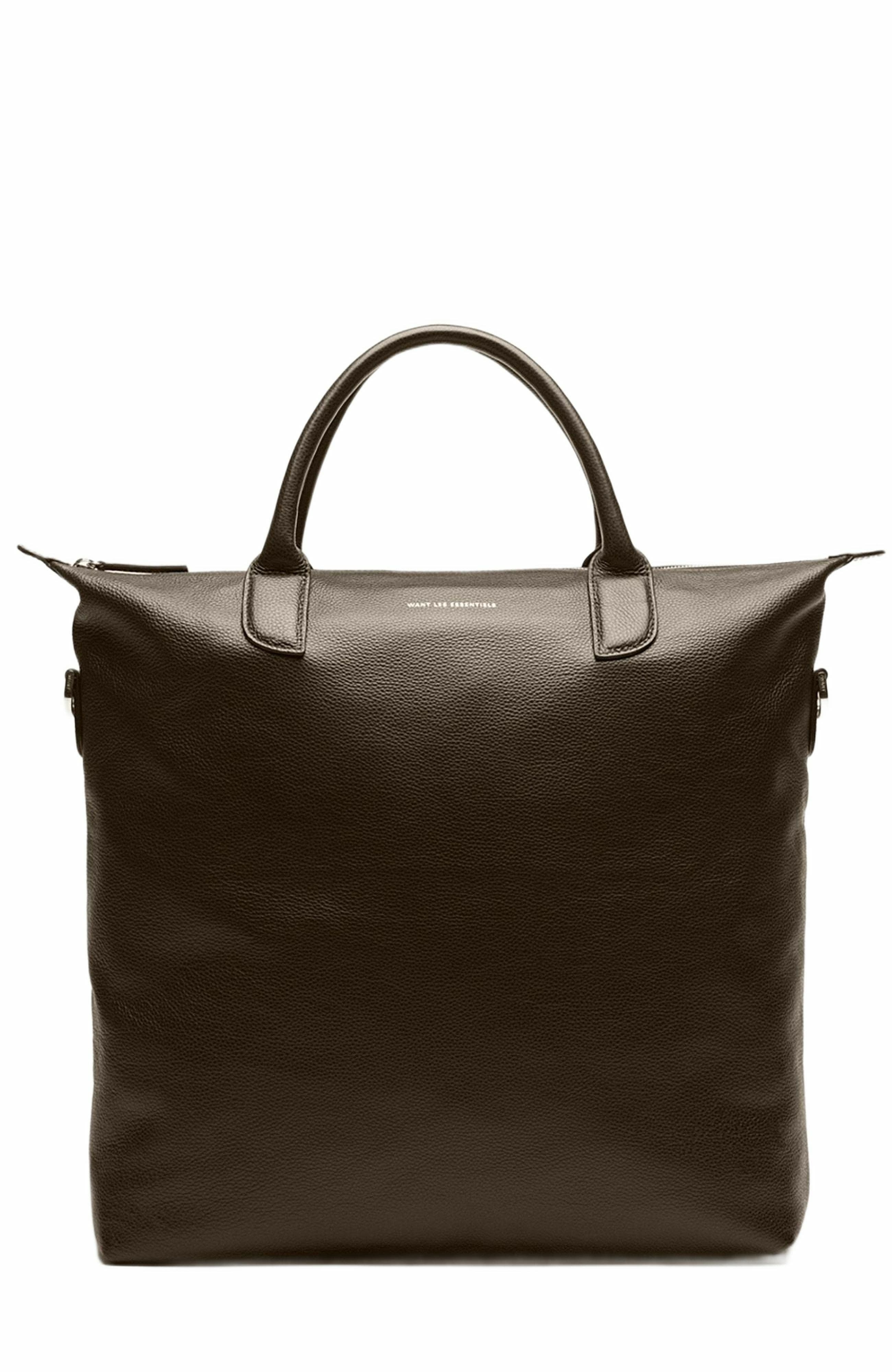 Want Les Essentiels O'Hare Pebble-Grained Leather Tote, Main, color, Dark Brown