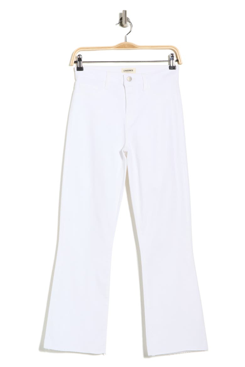 Kendra Coated High Waist Crop Flare Jeans, Alternate, color, BLANC COATED