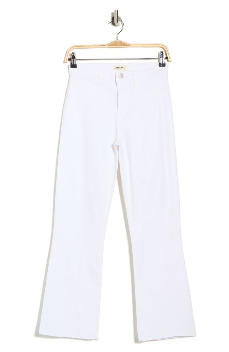 L'AGENCE Kendra Coated High Waist Crop Flare Jeans, Alternate, color, Blanc Coated