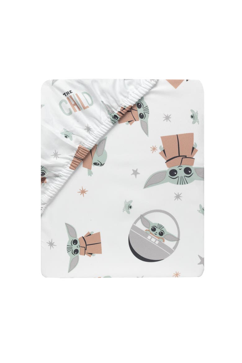 Star Wars Mandalorian The Child/Baby Yoda/Grogu Fitted Crib Sheet, Alternate, color, White