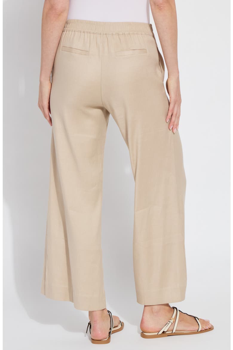 Nixie Drawstring Linen Blend Wide Leg Pants, Alternate, color, LINEN