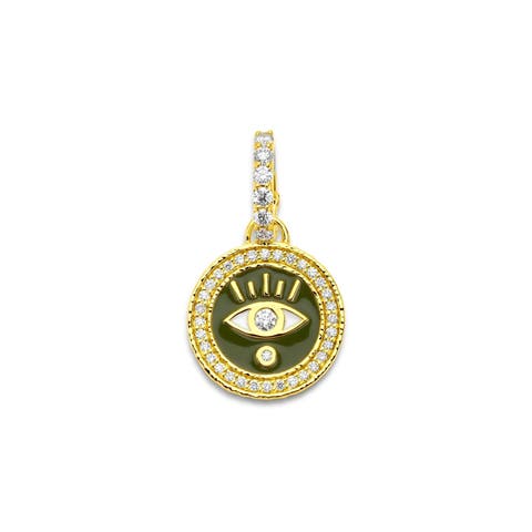 Enameled Evil Eye Charm with Diamonds