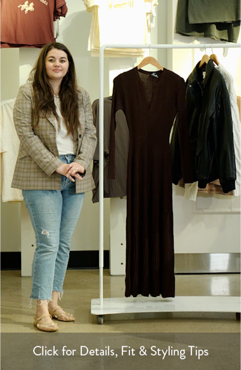 Hattie Long Sleeve Rib Maxi Sweater Dress, sales video thumbnail