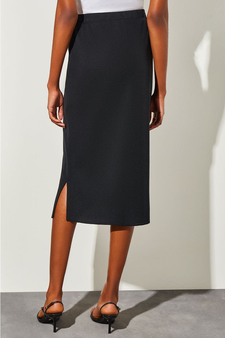 Straight Knit Midi Skirt, Alternate, color, Black