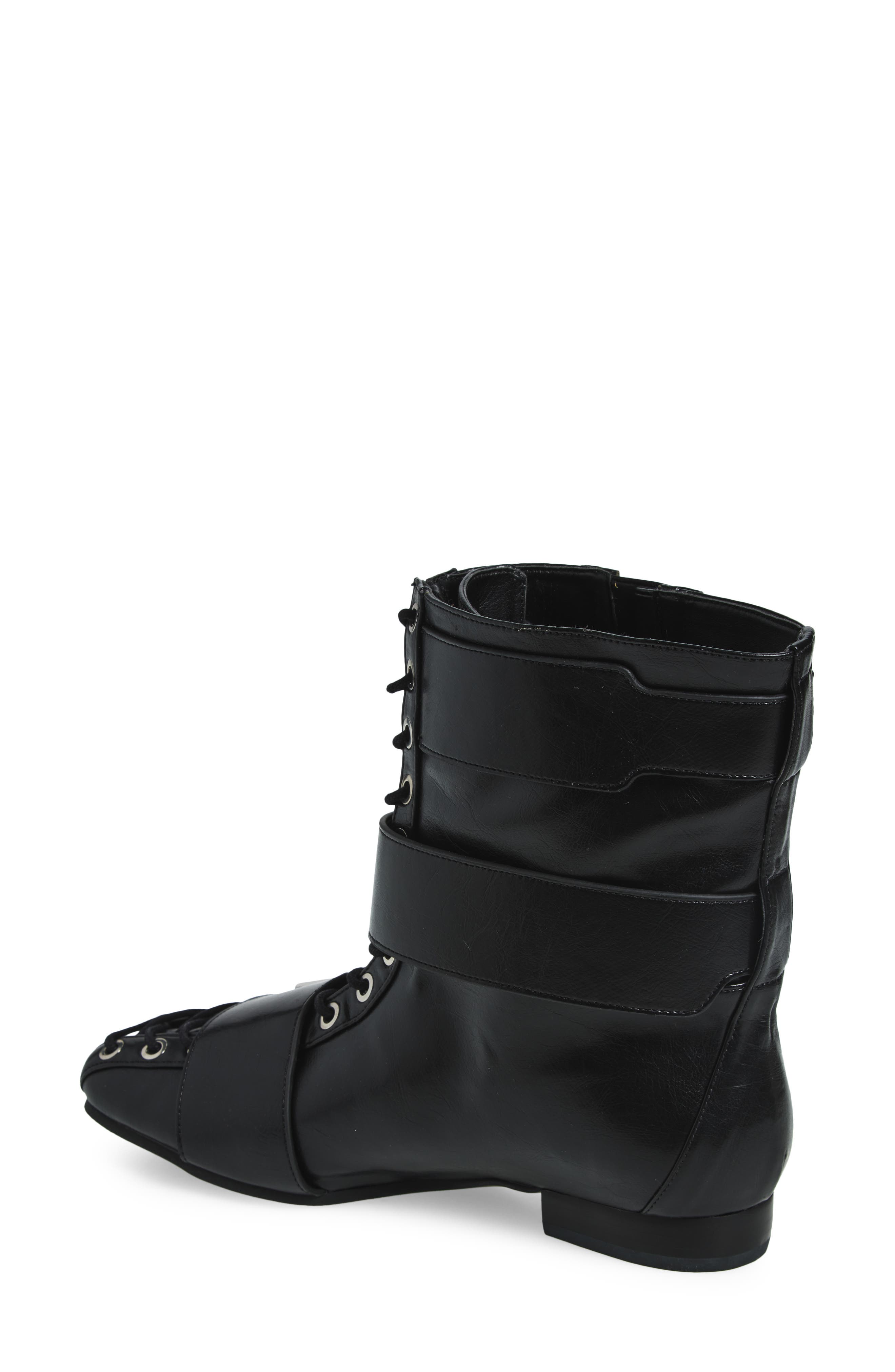 Ganni Lace-Up Boot, Alternate, color, Black