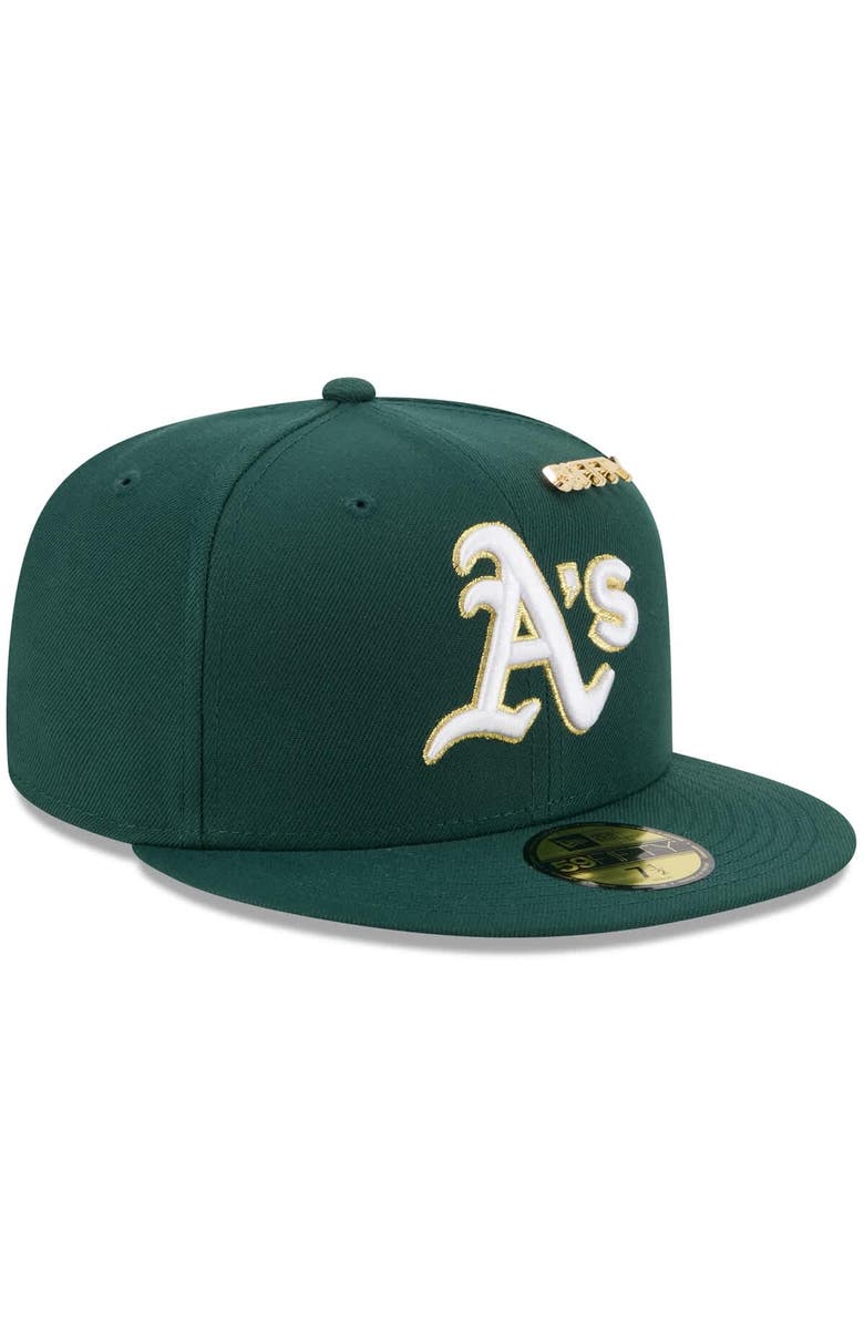 New Era Men's New Era Dark Green Athletics 2025 59FIFTY Day 59FIFTY Fitted Hat with Pins, Alternate, color, Dark Green