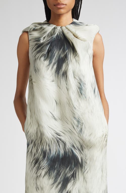 Brandon Maxwell The Margaux Fur Print Sleeveless Silk Maxi Dress In Multi