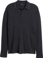 Robert Barakett Roman Long Sleeve Merino Wool Sweater Polo