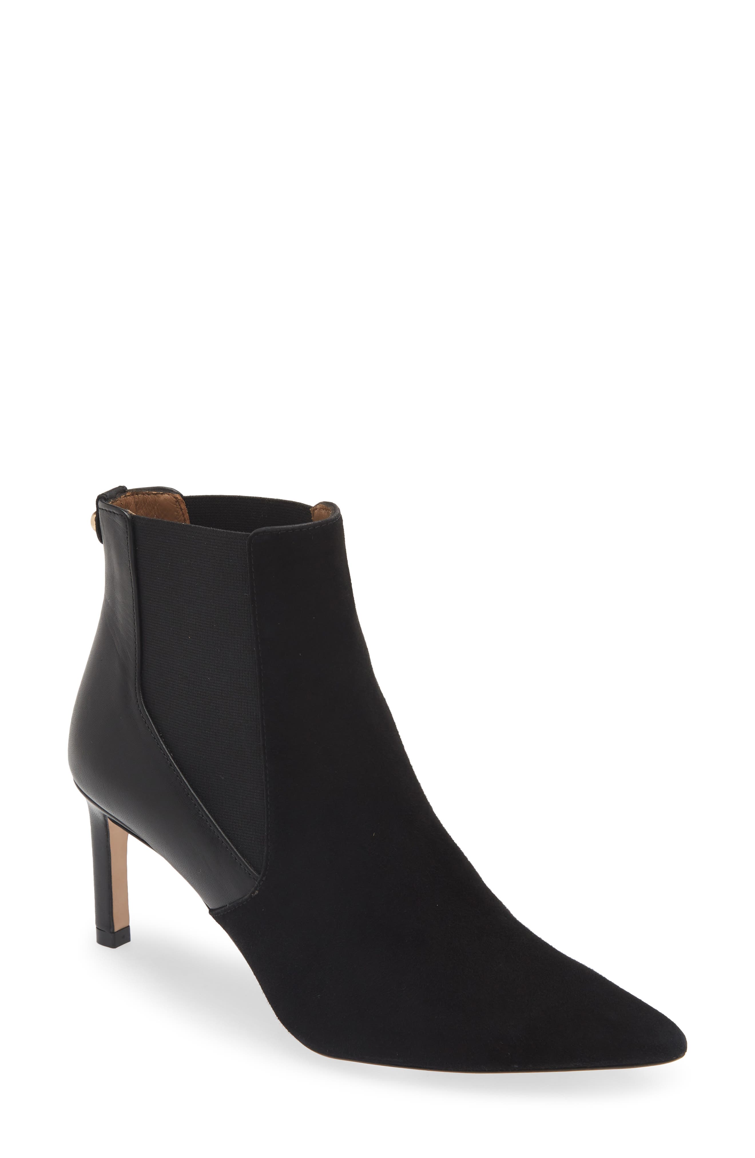 BOSS Janet Pointed Toe Chelsea Boot, Main, color, Black