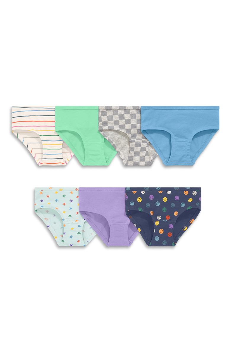 Kids Bikini 7 Pack, Main, color, Fall Rainbow Underwear Mix