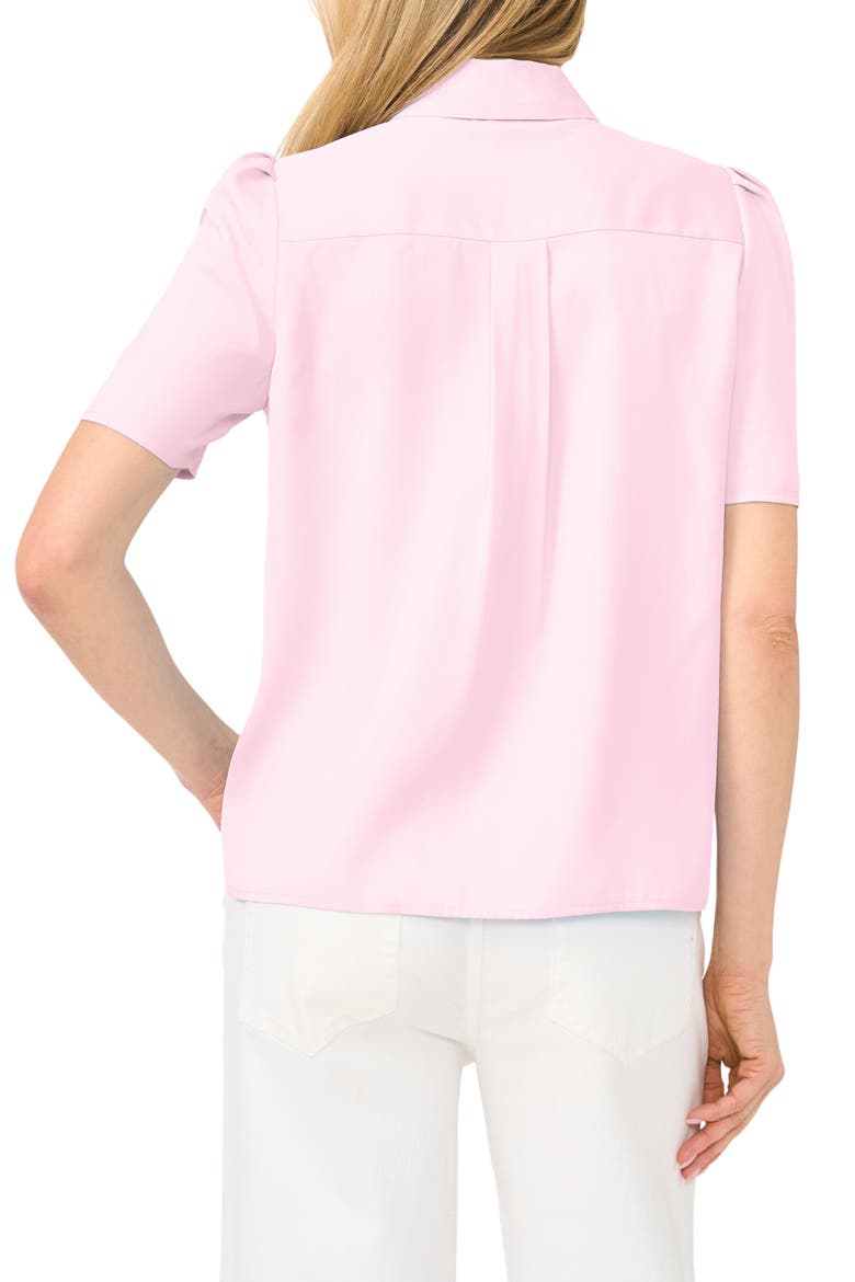 Puff Sleeve Button-Up Top, Alternate, color, BALLERINA