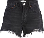 AGOLDE Parker Distressed High Waist Cutoff Denim Shorts