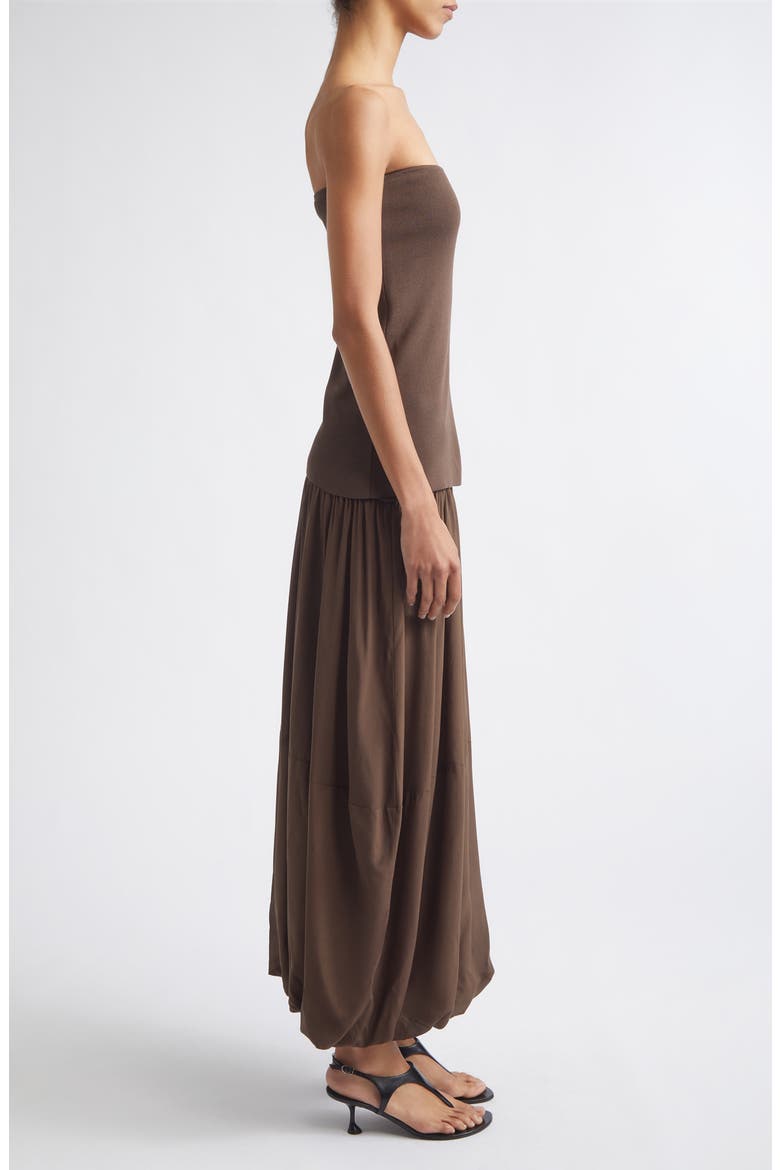 Strapless Balloon Hem Dress, Alternate, color, CEDAR