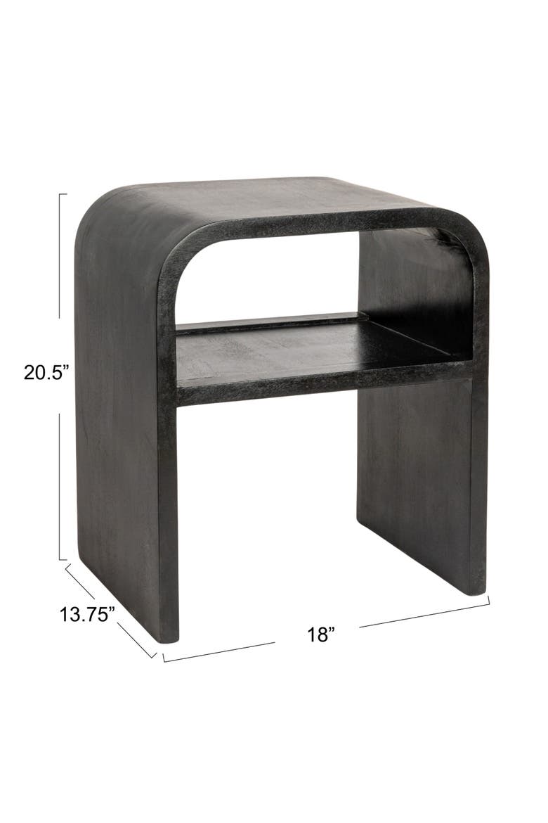 Modern Waterfall Edge End Table with Shelf, Alternate, color, Black