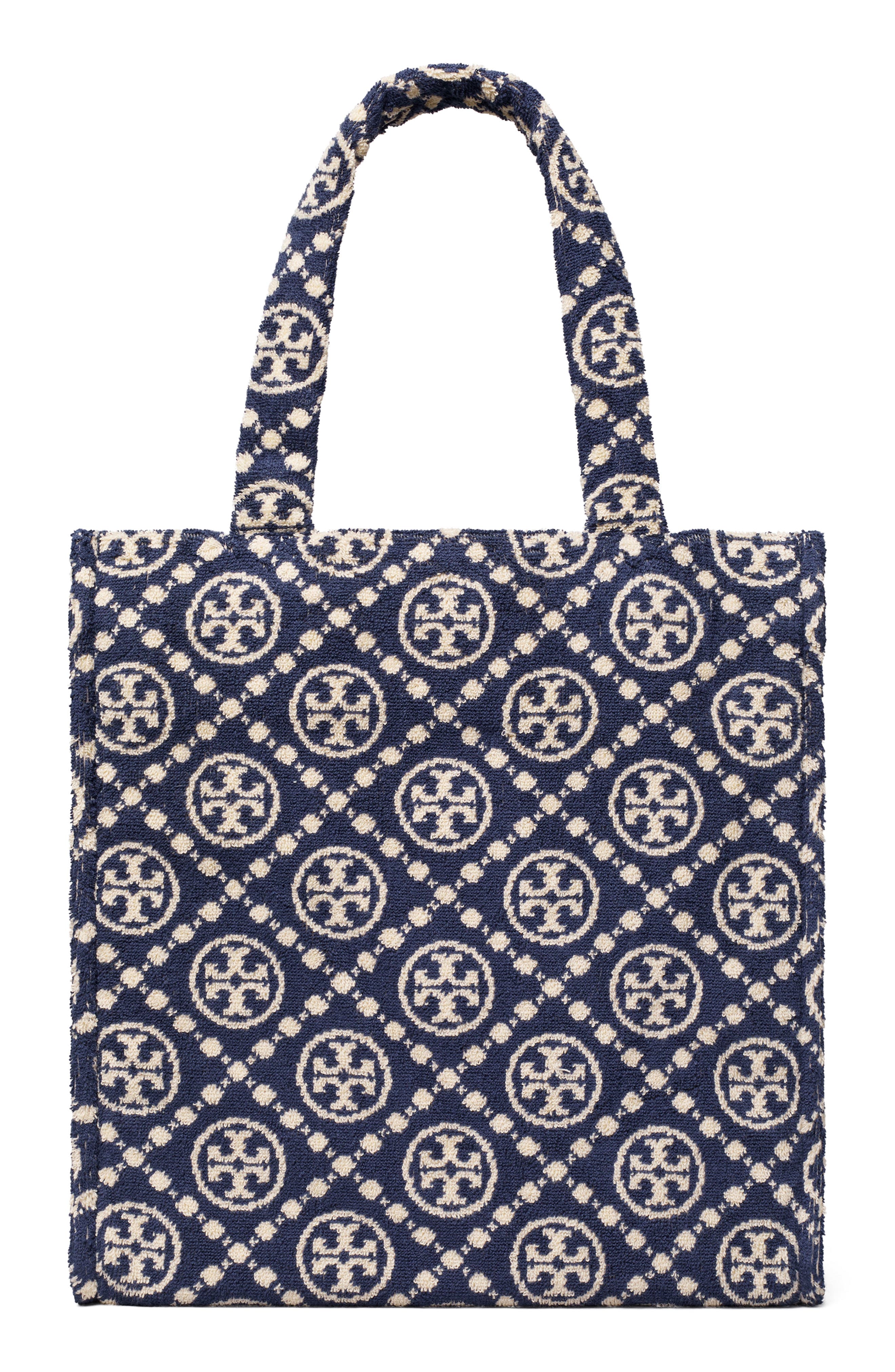 Tory Burch T Monogram Terry Cloth Tote, Main, color, 
