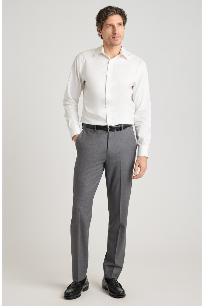 Weekday Warrior Slim Fit Flat Front Stretch Wool Dress Pants, Alternate, color, MEDIUM GREY TWILL