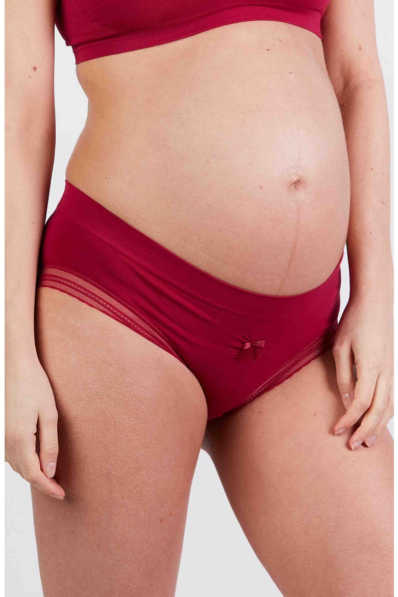 Milk Seamless Low Waist Maternity Slip, Alternate, color, BURGUNDY