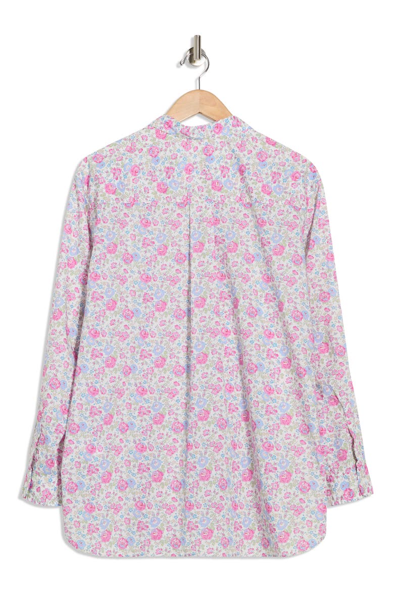 Relaxed Fit Cotton Button-Up Shirt, Alternate, color, BLUE PINK FLORAL