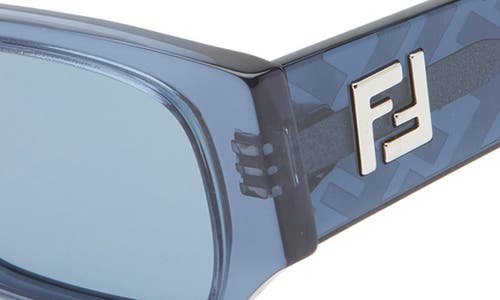 Fendi Ff Squared 54mm Rectangular Sunglasses In Blue