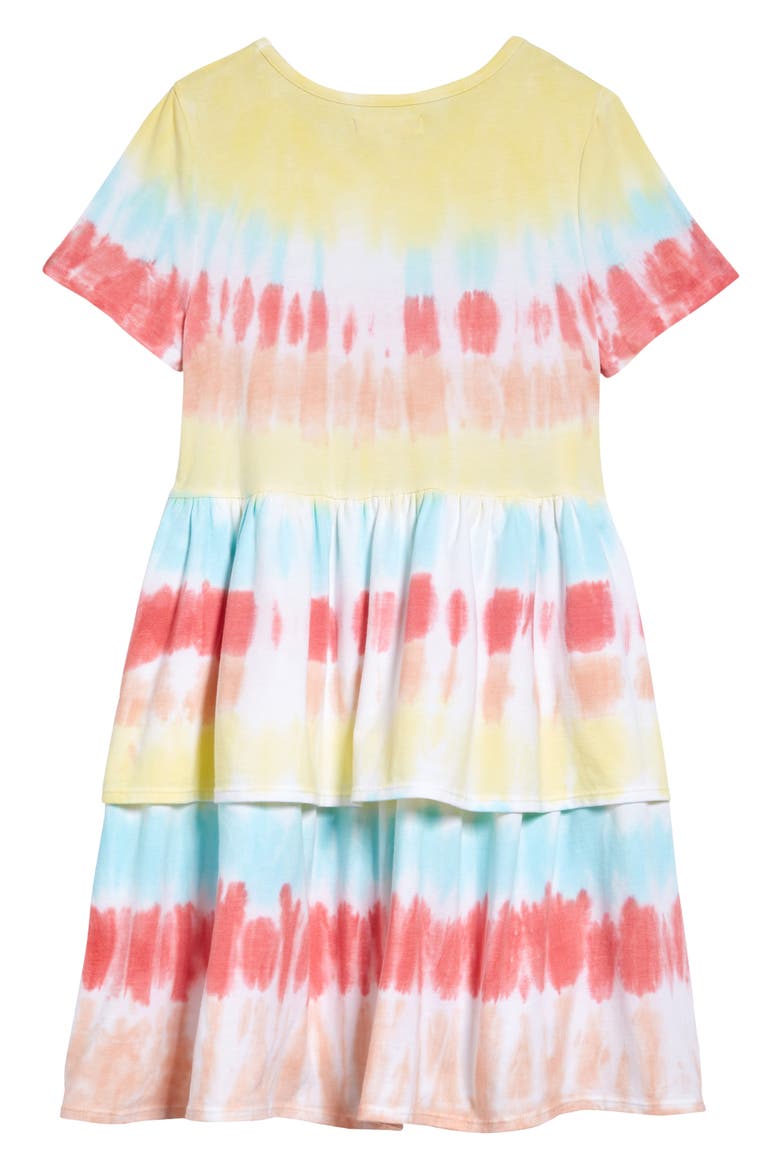Kids' Tier Dress, Alternate, color, WHITE TIE DYE STRIPE
