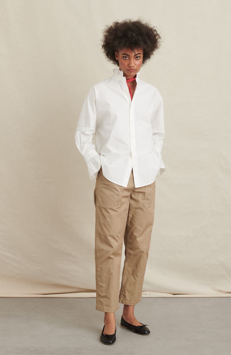 Alex Mill Ruffle Button-Up Shirt, Alternate, color,