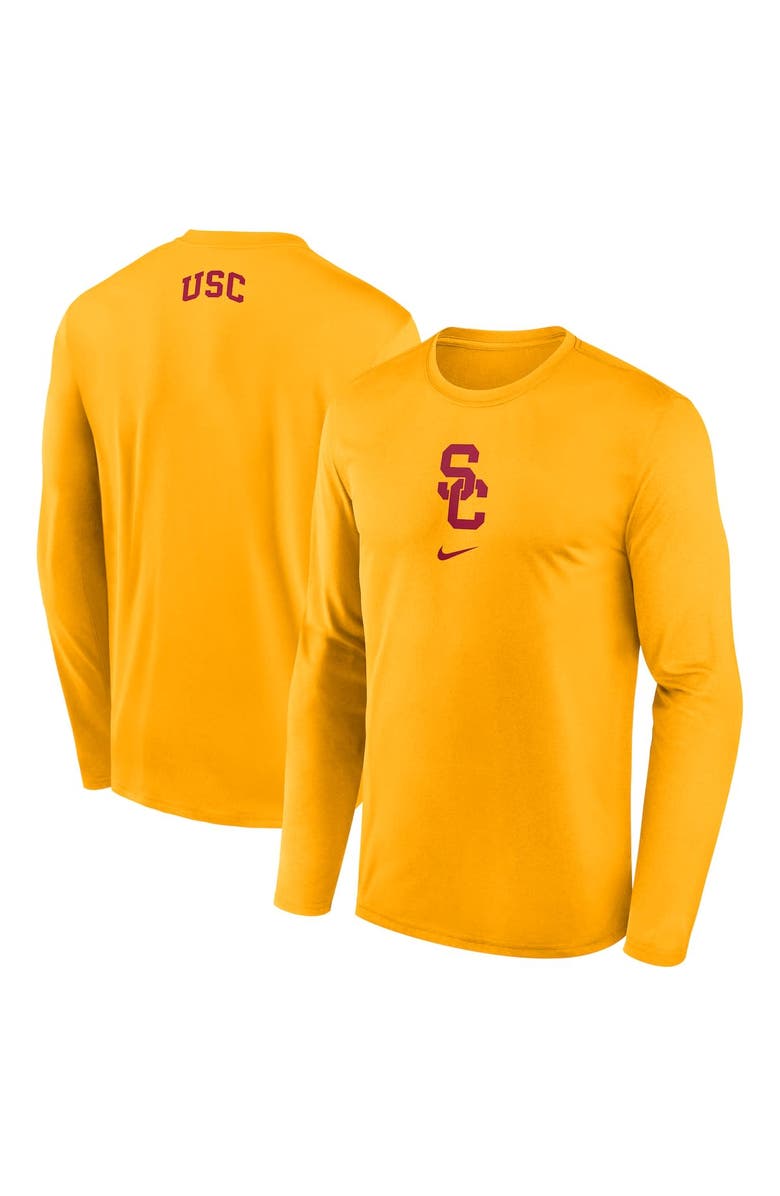 Nike Men's Nike Gold USC Trojans On-Court Basketball Shootaround Performance Long Sleeve T-Shirt, Alternate, color, Gold