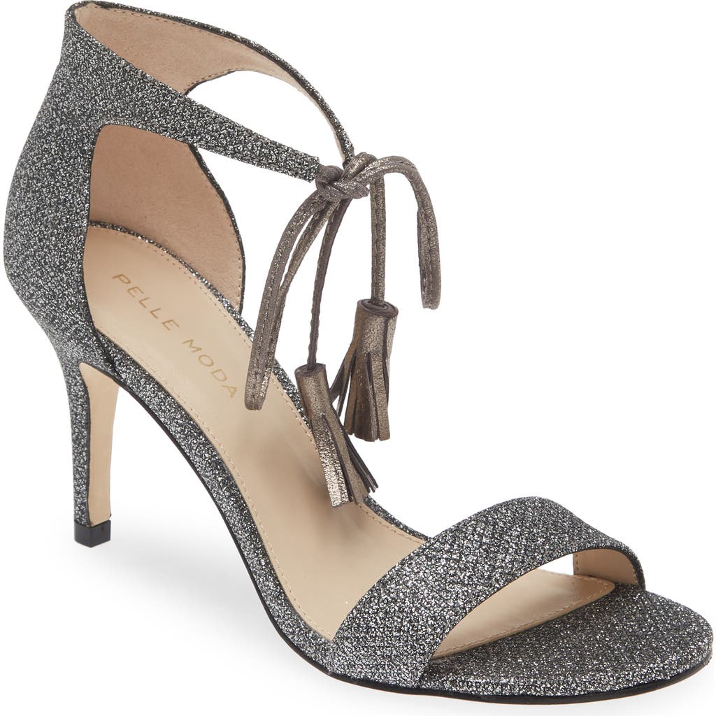 Pelle Moda Roz Tassle Sandal In Pewter