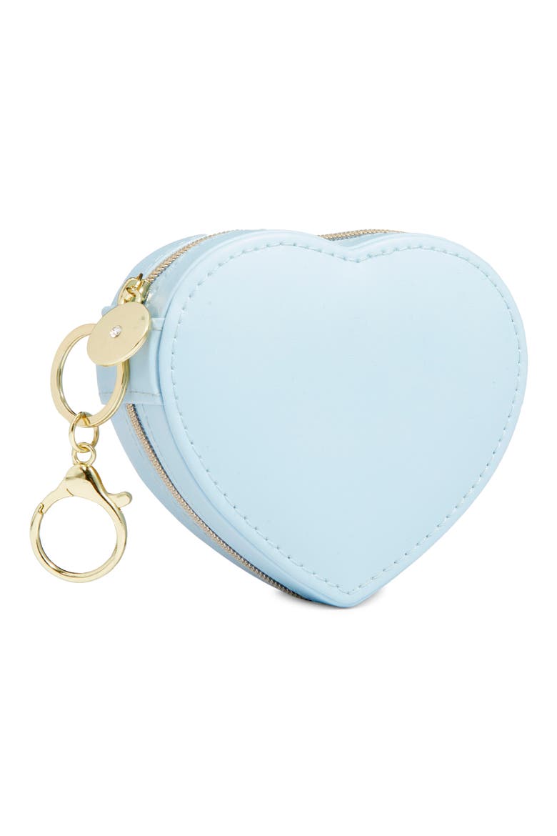 Heart Jewelry Box Key Chain, Main, color, POWDER BLUE- OXBLOOD