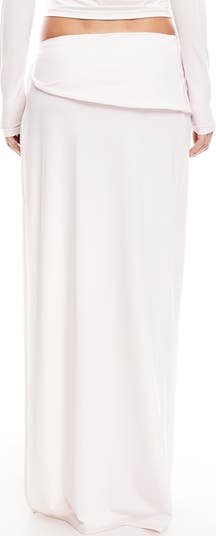 Juliette Asymmetric Foldover Waist Maxi Skirt