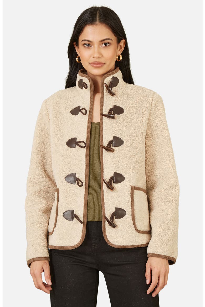 Tailored Borg Toggle Jacket, Alternate, color, Cream