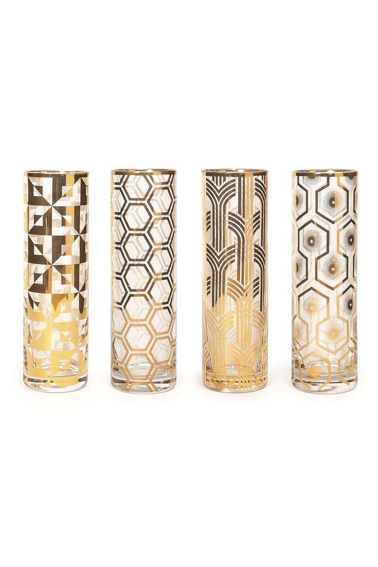 Art Deco Champagne Flutes, Main, color, CLEAR/ GOLD