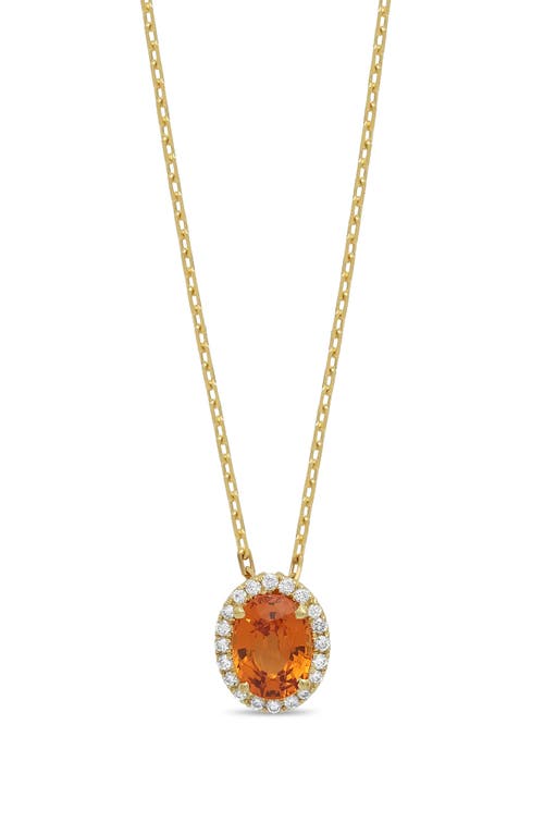 Bony Levy Mandarin Garnet & Diamond Oval Pendant Necklace In 18k Yellow Gold